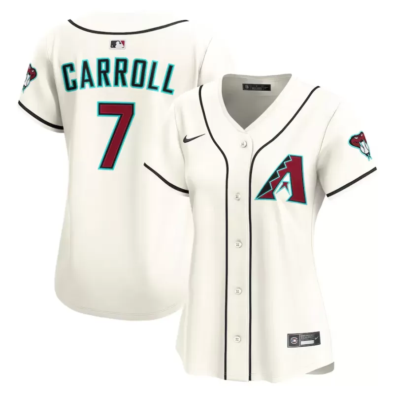 Women's Arizona Diamondbacks Corbin Carroll Nike Cream Home Limited Player Jersey Women's Arizona Diamondbacks Corbin Carroll Nike Cream Home Limited Player Jersey