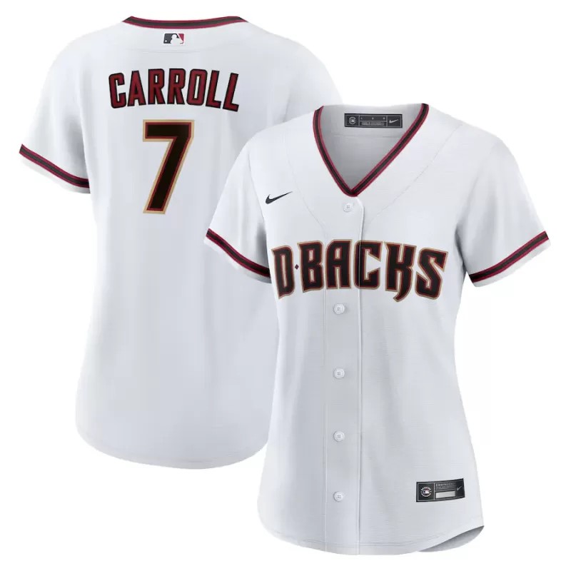 Women's Arizona Diamondbacks Corbin Carroll Nike White Home Replica Player Jersey Women's Arizona Diamondbacks Corbin Carroll Nike White Home Replica Player Jersey