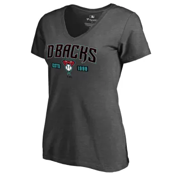 Women's Arizona Diamondbacks Heathered Gray Hometown Collection Snakeskin V-Neck T-Shirt