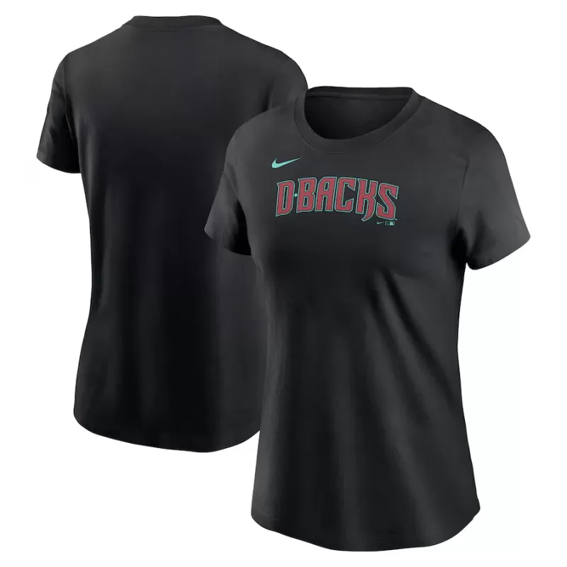 Women's Arizona Diamondbacks Nike Black Fuse Wordmark T-Shirt