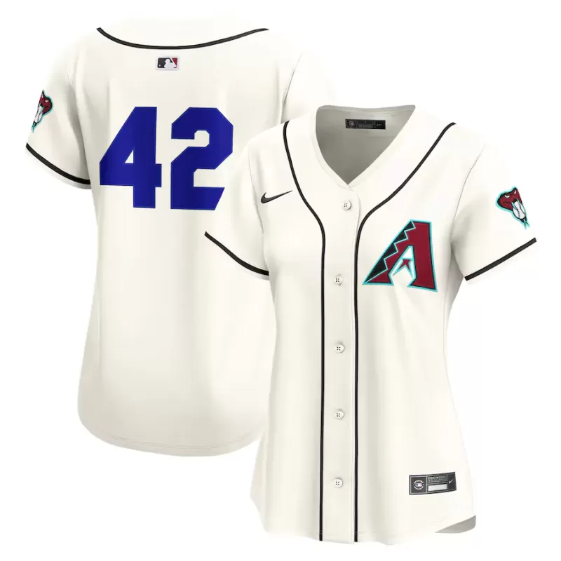 Women's Arizona Diamondbacks Nike Cream Home 2025 Jackie Robinson Day Limited Jersey Women's Arizona Diamondbacks Nike Cream Home 2025 Jackie Robinson Day Limited Jersey