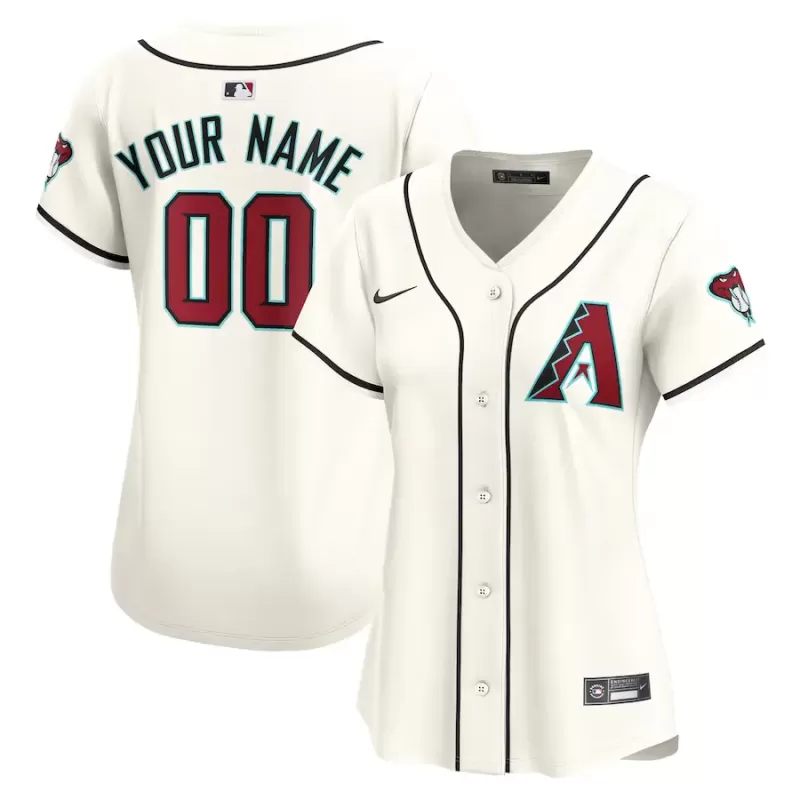 Women's Arizona Diamondbacks Nike White Home Limited Custom Jersey Women's Arizona Diamondbacks Nike White Home Limited Custom Jersey