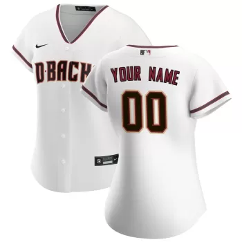Women's Arizona Diamondbacks Nike White Home Replica Custom Jersey Women's Arizona Diamondbacks Nike White Home Replica Custom Jersey