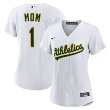 Women's Athletics Nike White #1 Mom Home Replica Jersey Women's Athletics Nike White #1 Mom Home Replica Jersey