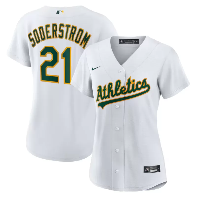 Women's Athletics Tyler Soderstrom Nike White Home Replica Jersey Women's Athletics Tyler Soderstrom Nike White Home Replica Jersey