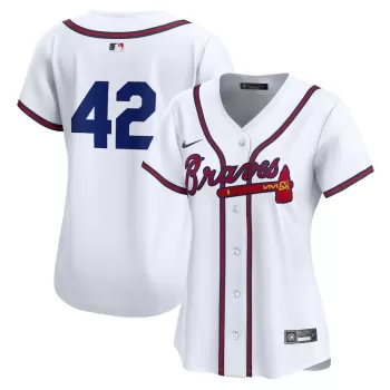 Women's Atlanta Braves Nike White 2024 Jackie Robinson Day Home Limited Jersey Women's Atlanta Braves Nike White 2024 Jackie Robinson Day Home Limited Jersey