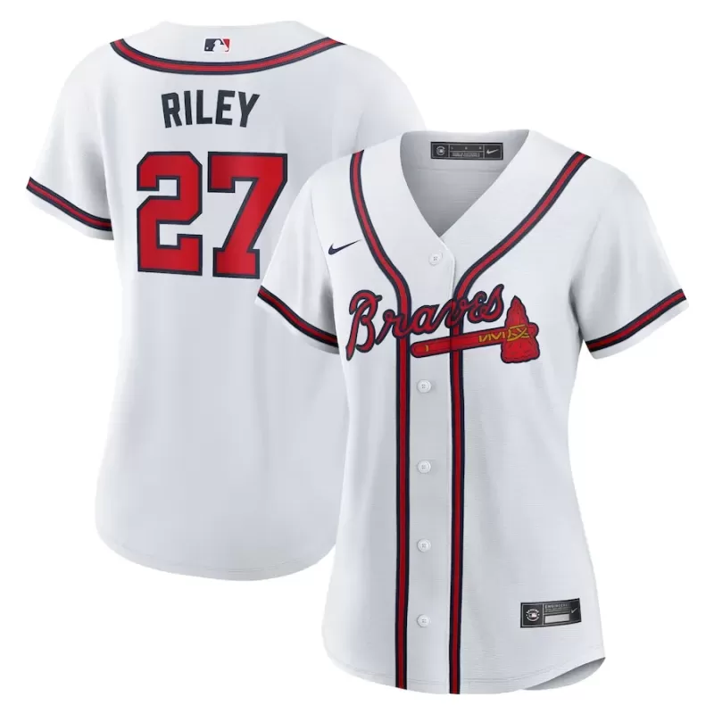 Women's Atlanta Braves Austin Riley Nike White Home Replica Jersey Women's Atlanta Braves Austin Riley Nike White Home Replica Jersey