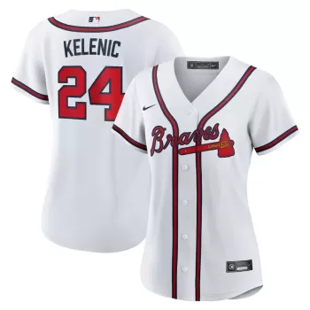Women's Atlanta Braves Jarred Kelenic Nike White Home Replica Jersey Women's Atlanta Braves Jarred Kelenic Nike White Home Replica Jersey
