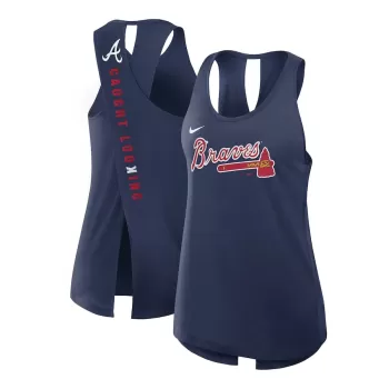 Women's Atlanta Braves Nike Navy Crisscross Performance Tank Top Women's Atlanta Braves Nike Navy Crisscross Performance Tank Top
