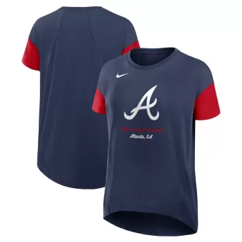 Women's Atlanta Braves Nike Navy Flowy T-Shirt Women's Atlanta Braves Nike Navy Flowy T-Shirt
