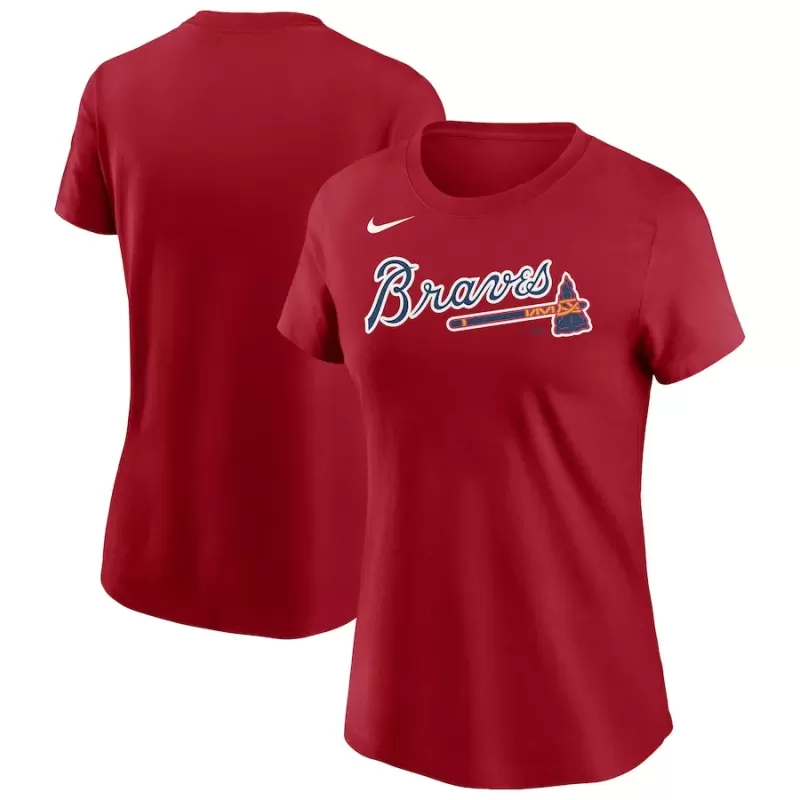 Women's Atlanta Braves Nike Red Wordmark T-Shirt