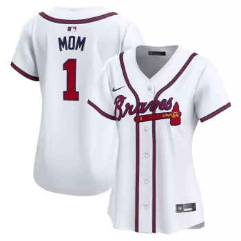 Women's Atlanta Braves Nike White #1 Mom Home Limited Jersey Women's Atlanta Braves Nike White #1 Mom Home Limited Jersey