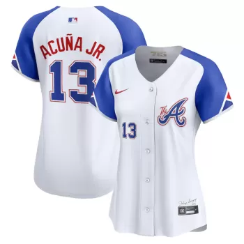 Women's Atlanta Braves Ronald Acuña Jr. Nike White City Connect Limited Player Jersey Women's Atlanta Braves Ronald Acuña Jr. Nike White City Connect Limited Player Jersey