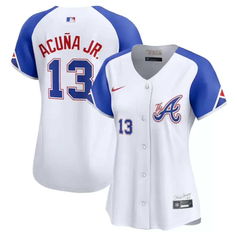 Women's Atlanta Braves Ronald Acuña Jr. Nike White City Connect Limited Player Jersey