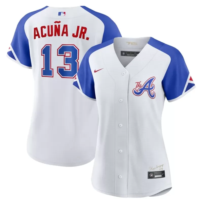 Women's Atlanta Braves Ronald Acuña Jr. Nike White City Connect Replica Player Jersey