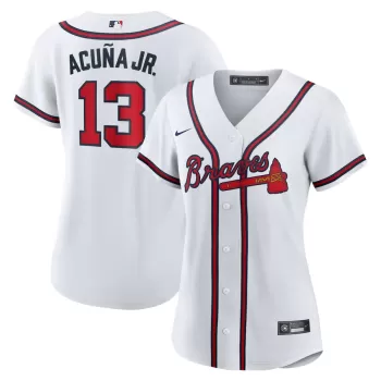 Women's Atlanta Braves Ronald Acuna Jr. Nike White Home Replica Player Jersey Women's Atlanta Braves Ronald Acuna Jr. Nike White Home Replica Player Jersey