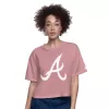Women's Atlanta Braves Starter Pink Play the Ball Boxy Cropped T-Shirt