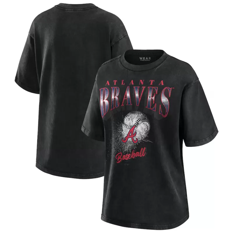 Women's Atlanta Braves WEAR by Erin Andrews Charcoal Boyfriend T-Shirt Women's Atlanta Braves WEAR by Erin Andrews Charcoal Boyfriend T-Shirt