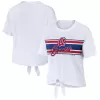 Women's Atlanta Braves WEAR by Erin Andrews White Tie-Front T-Shirt