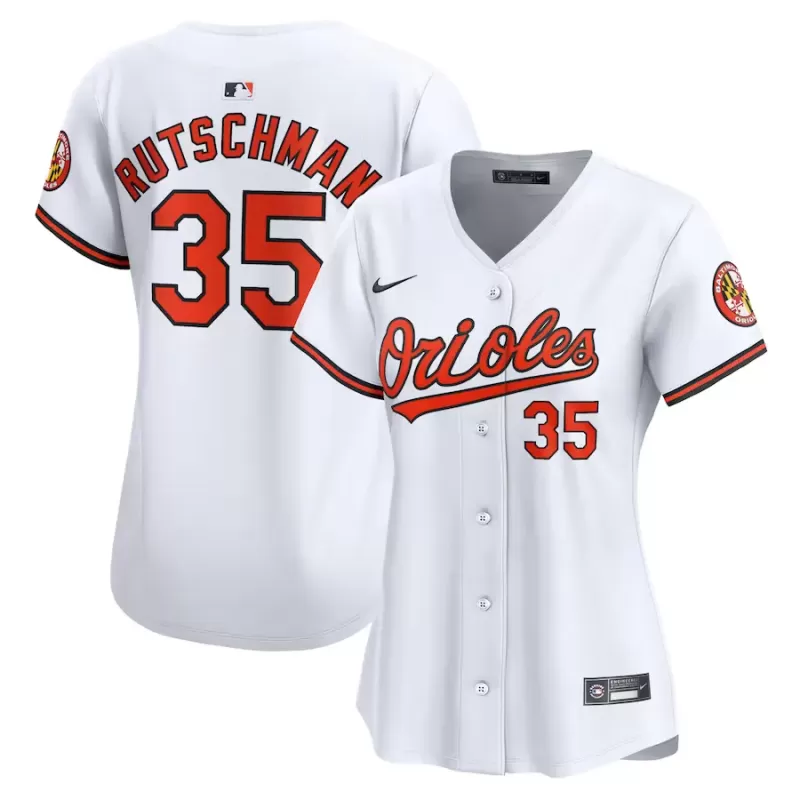 Women's Baltimore Orioles Adley Rutschman Nike White Home Limited Player Jersey Women's Baltimore Orioles Adley Rutschman Nike White Home Limited Player Jersey