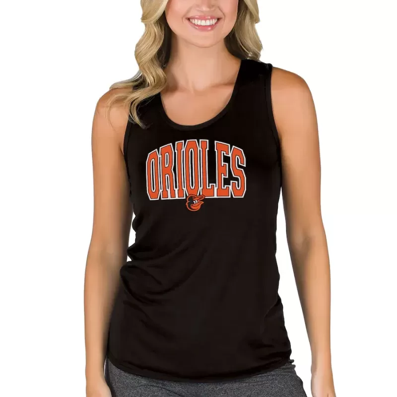 Women's Baltimore Orioles Concepts Sport Black Marathon Racerback Tank Top Women's Baltimore Orioles Concepts Sport Black Marathon Racerback Tank Top