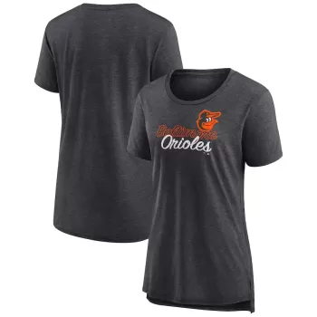Women's Baltimore Orioles Gray Practice Time Tri-Blend T-Shirt Women's Baltimore Orioles Gray Practice Time Tri-Blend T-Shirt