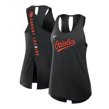 Women's Baltimore Orioles Nike Black Crisscross Performance Tank Top Women's Baltimore Orioles Nike Black Crisscross Performance Tank Top