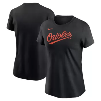 Women's Baltimore Orioles Nike Black Fuse Wordmark T-Shirt Women's Baltimore Orioles Nike Black Fuse Wordmark T-Shirt