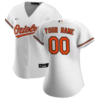 Women's Baltimore Orioles Nike White Home Replica Custom Jersey Women's Baltimore Orioles Nike White Home Replica Custom Jersey