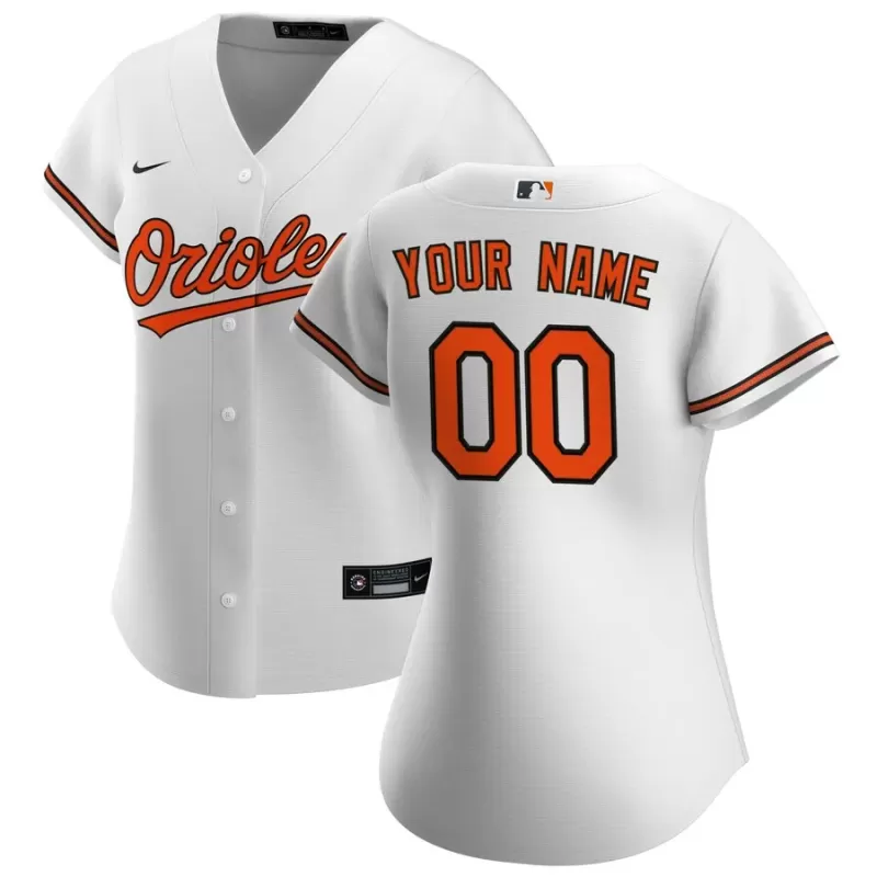 Women's Baltimore Orioles Nike White Home Replica Custom Jersey Women's Baltimore Orioles Nike White Home Replica Custom Jersey