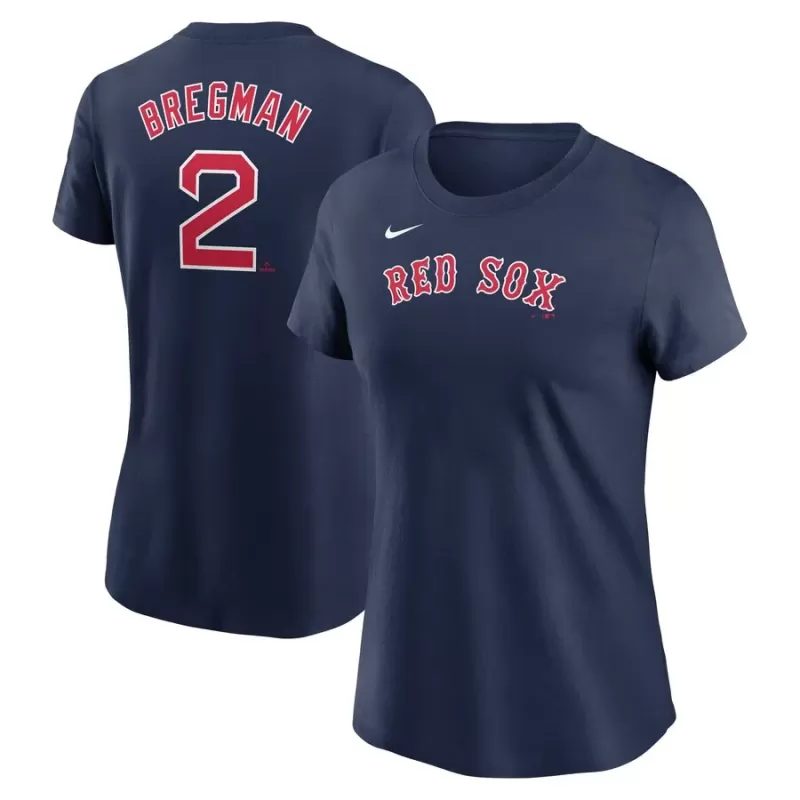 Women's Boston Red Sox Alex Bregman Nike Navy Fuse Name & Number T-Shirt Women's Boston Red Sox Alex Bregman Nike Navy Fuse Name & Number T-Shirt
