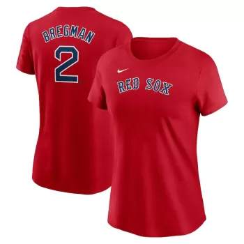 Women's Boston Red Sox Alex Bregman Nike Red Fuse Name & Number T-Shirt Women's Boston Red Sox Alex Bregman Nike Red Fuse Name & Number T-Shirt