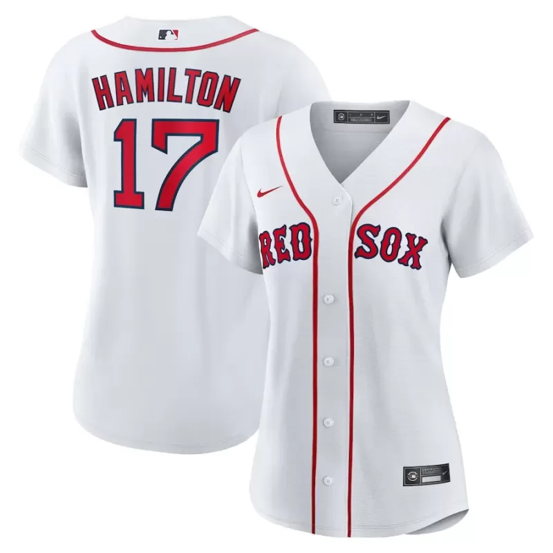 Women's Boston Red Sox David Hamilton Nike White Home Replica Jersey Women's Boston Red Sox David Hamilton Nike White Home Replica Jersey