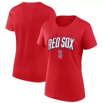 Women's Boston Red Sox Fanatics Red Arched Wordmark T-Shirt Women's Boston Red Sox Fanatics Red Arched Wordmark T-Shirt
