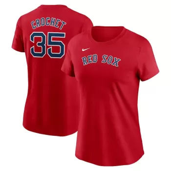 Women's Boston Red Sox Garrett Crochet Nike Red Fuse Name & Number T-Shirt Women's Boston Red Sox Garrett Crochet Nike Red Fuse Name & Number T-Shirt