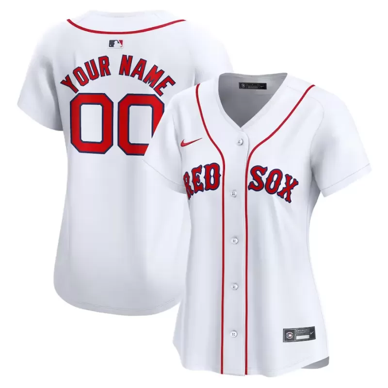 Women's Boston Red Sox Nike White Home Limited Custom Jersey Women's Boston Red Sox Nike White Home Limited Custom Jersey