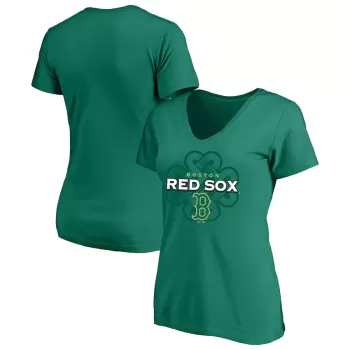 Women's Boston Red Sox Profile Kelly Green Plus Size Celtic V-Neck T-Shirt Women's Boston Red Sox Profile Kelly Green Plus Size Celtic V-Neck T-Shirt