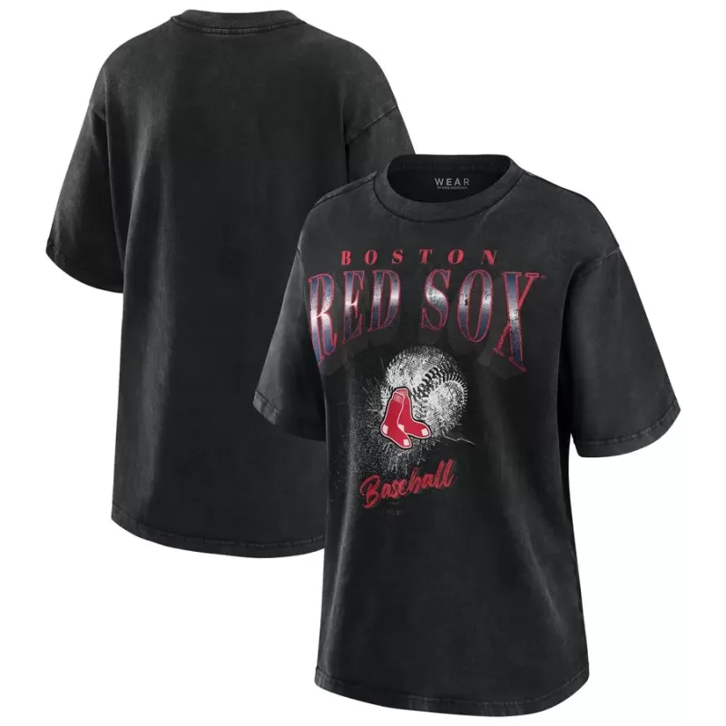 Women's Boston Red Sox WEAR by Erin Andrews Charcoal Boyfriend T-Shirt Women's Boston Red Sox WEAR by Erin Andrews Charcoal Boyfriend T-Shirt