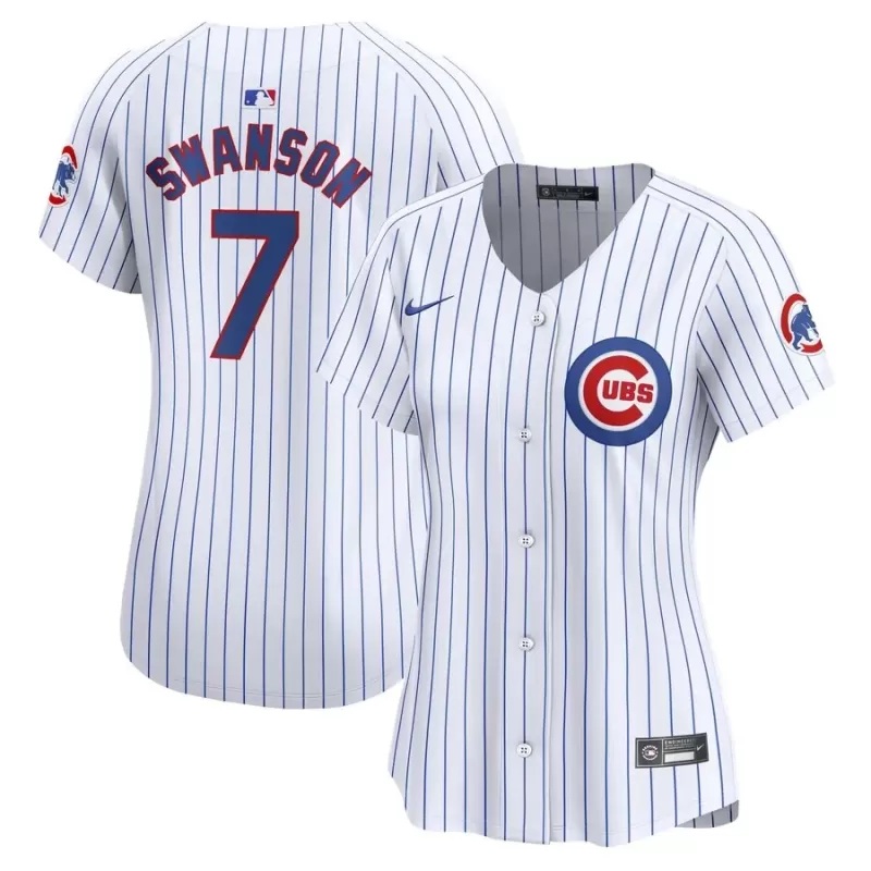 Women's Chicago Cubs Dansby Swanson Nike White Home Limited Player Jersey Women's Chicago Cubs Dansby Swanson Nike White Home Limited Player Jersey