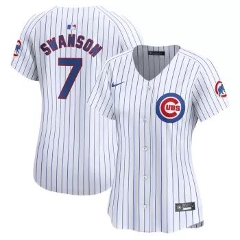 Women's Chicago Cubs Dansby Swanson Nike White Home Limited Player Jersey Women's Chicago Cubs Dansby Swanson Nike White Home Limited Player Jersey