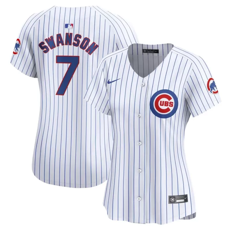 Women's Chicago Cubs Dansby Swanson Nike White Home Limited Player Jersey Women's Chicago Cubs Dansby Swanson Nike White Home Limited Player Jersey