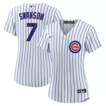 Women's Chicago Cubs Dansby Swanson Nike White/Royal Home Replica Player Jersey Women's Chicago Cubs Dansby Swanson Nike White/Royal Home Replica Player Jersey