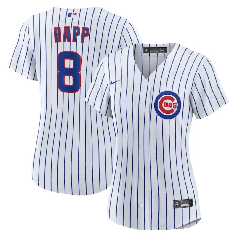 Women's Chicago Cubs Ian Happ Nike White Home Replica Jersey Women's Chicago Cubs Ian Happ Nike White Home Replica Jersey