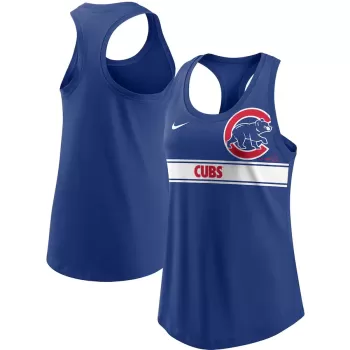 Women's Chicago Cubs Nike Royal Cropped Logo Performance Racerback Tank Top Women's Chicago Cubs Nike Royal Cropped Logo Performance Racerback Tank Top