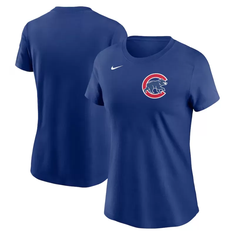 Women's Chicago Cubs Nike Royal Fuse Wordmark T-Shirt Women's Chicago Cubs Nike Royal Fuse Wordmark T-Shirt