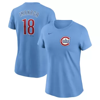 Women's Chicago Cubs Shōta Imanaga Nike Baby Blue Fuse Name & Number T-Shirt Women's Chicago Cubs Shōta Imanaga Nike Baby Blue Fuse Name & Number T-Shirt