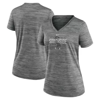 Women's Chicago White Sox Nike Gray City Connect Velocity Practice Performance V-Neck T-Shirt Women's Chicago White Sox Nike Gray City Connect Velocity Practice Performance V-Neck T-Shirt