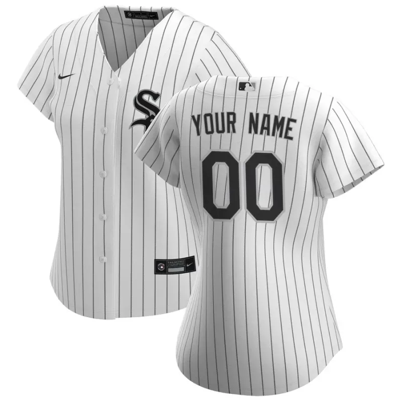 Women's Chicago White Sox Nike White Home Replica Custom Jersey Women's Chicago White Sox Nike White Home Replica Custom Jersey