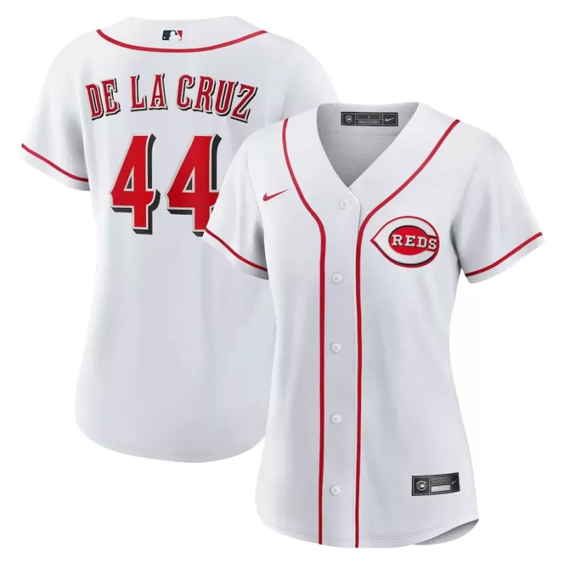 Women's Cincinnati Reds Elly De La Cruz Nike White Home Replica Jersey Women's Cincinnati Reds Elly De La Cruz Nike White Home Replica Jersey
