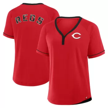 Women's Cincinnati Reds Fanatics Red League Diva Star Raglan V-Neck T-Shirt Women's Cincinnati Reds Fanatics Red League Diva Star Raglan V-Neck T-Shirt